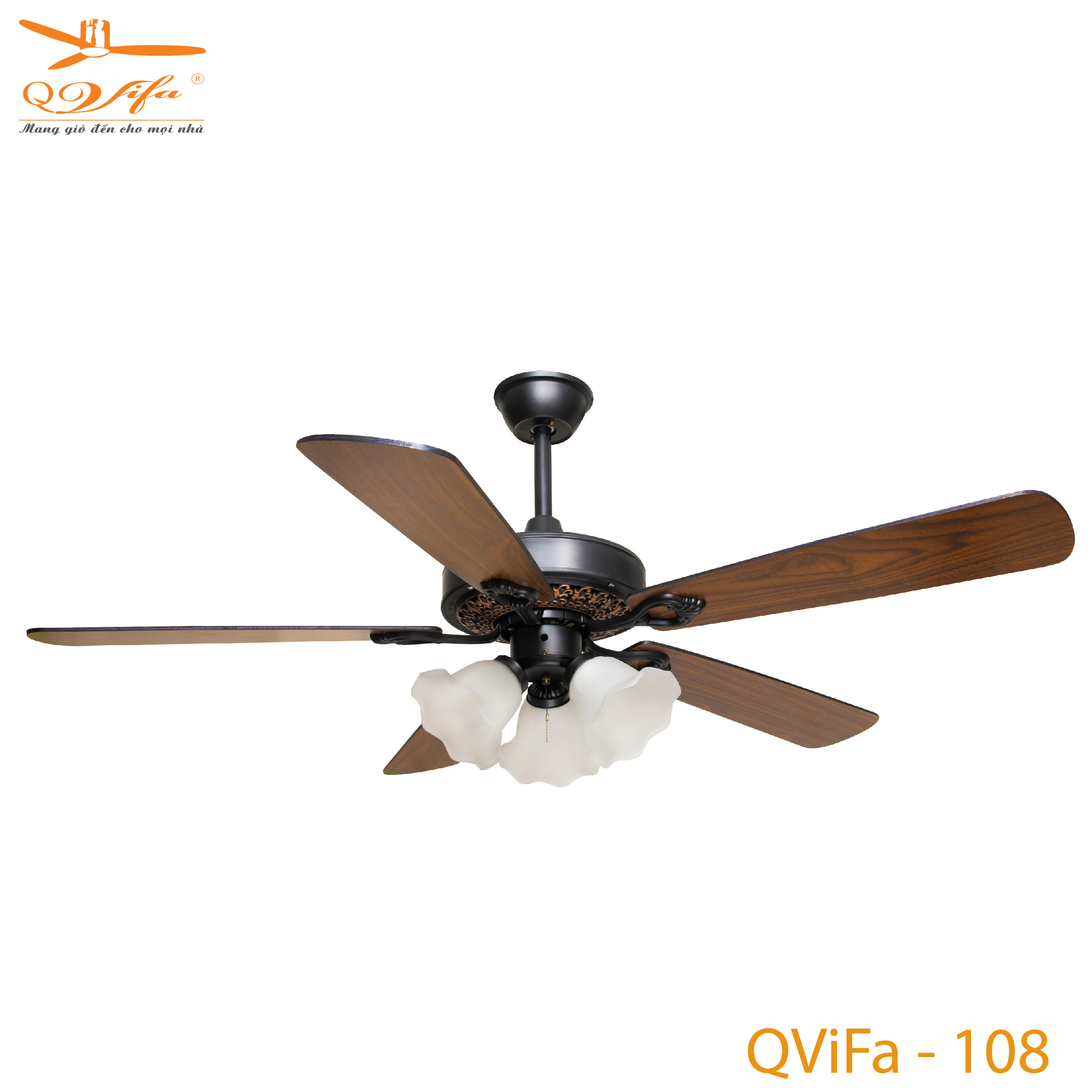 qvifa-108-01-1 Quạt trần đèn chùm