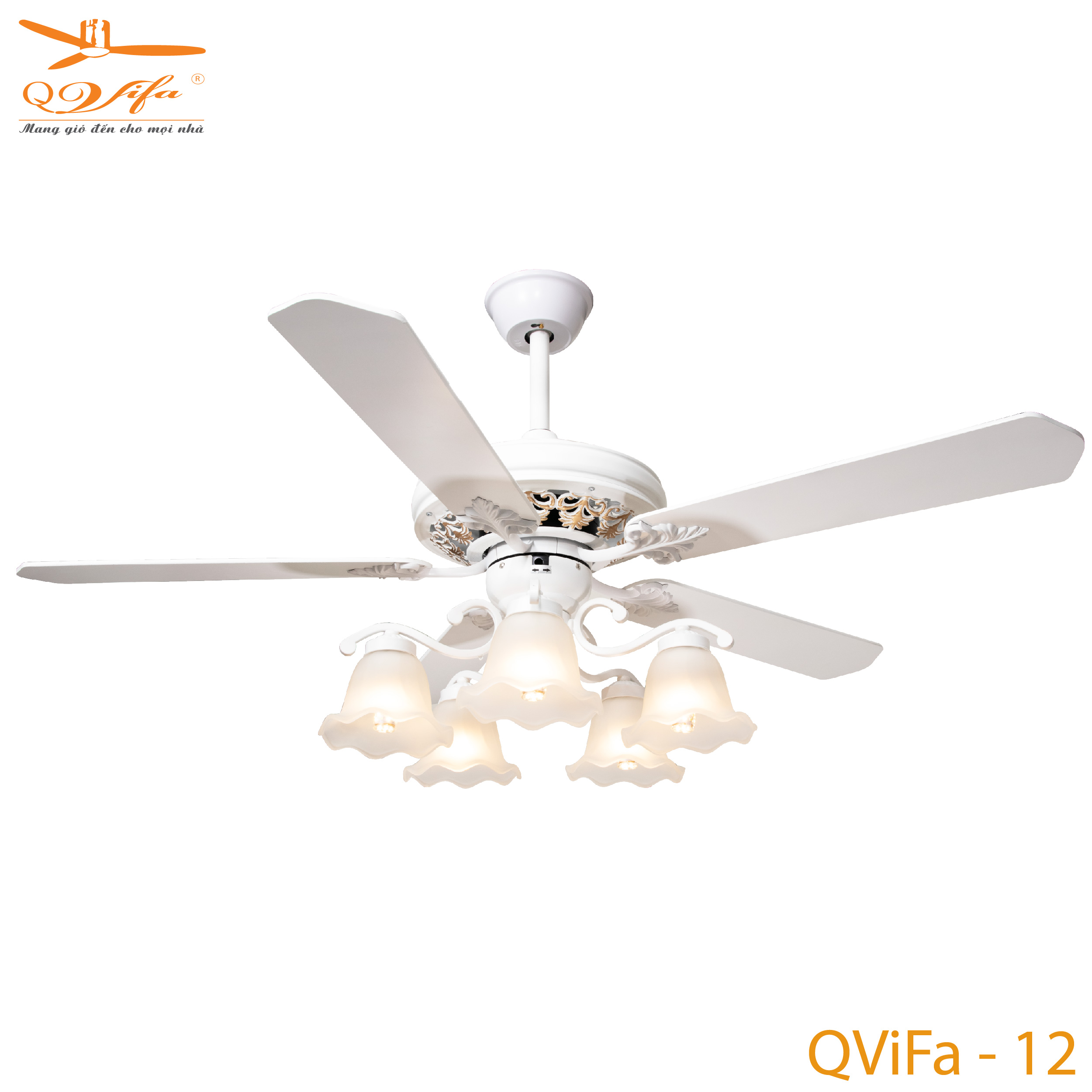 qvifa-12-a-01-1 Quạt trần phòng khách cổ điển