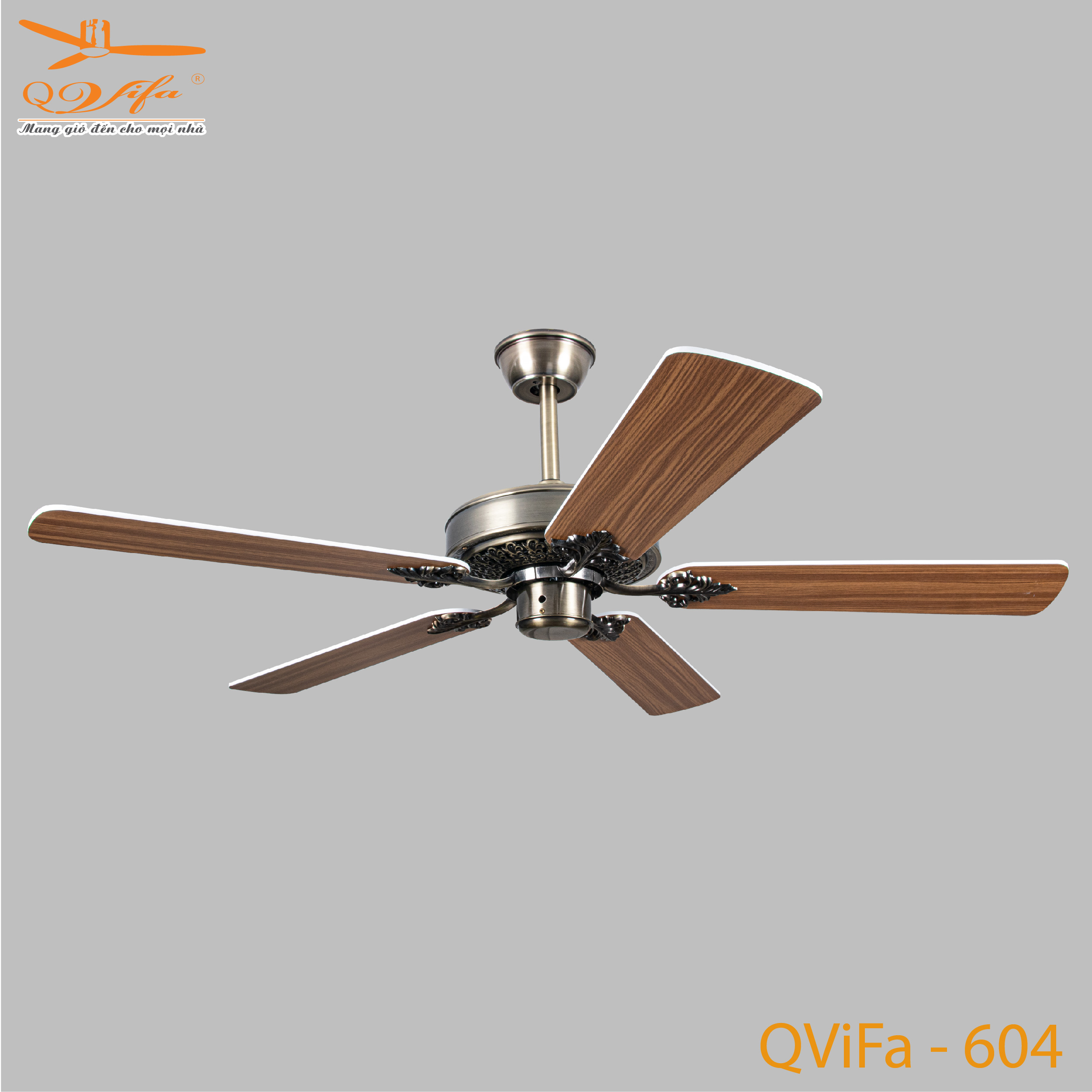 qvifa-604-01-1 Quạt trần phòng ngủ cánh gỗ