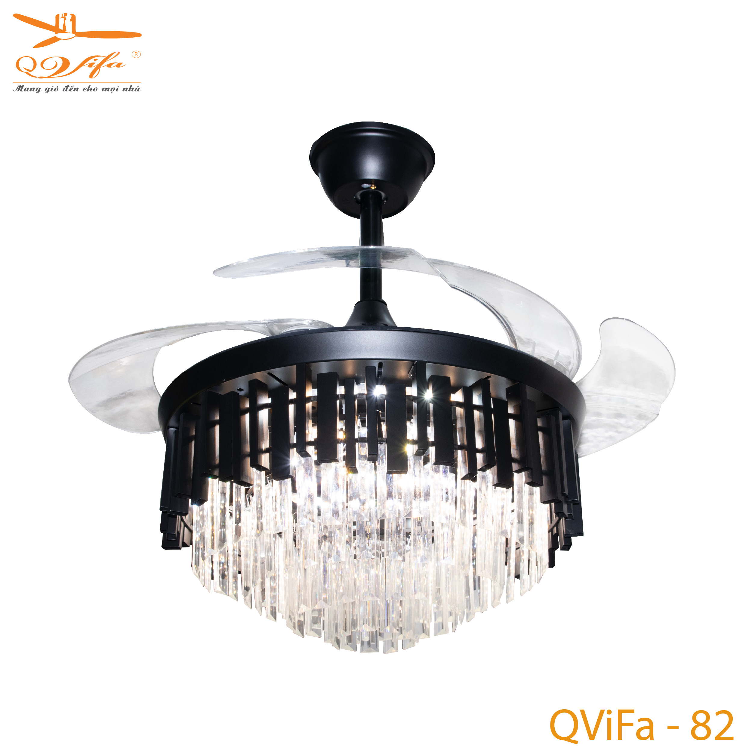 qvifa-82-b-01-1 Quạt trần cụp cánh pha lê