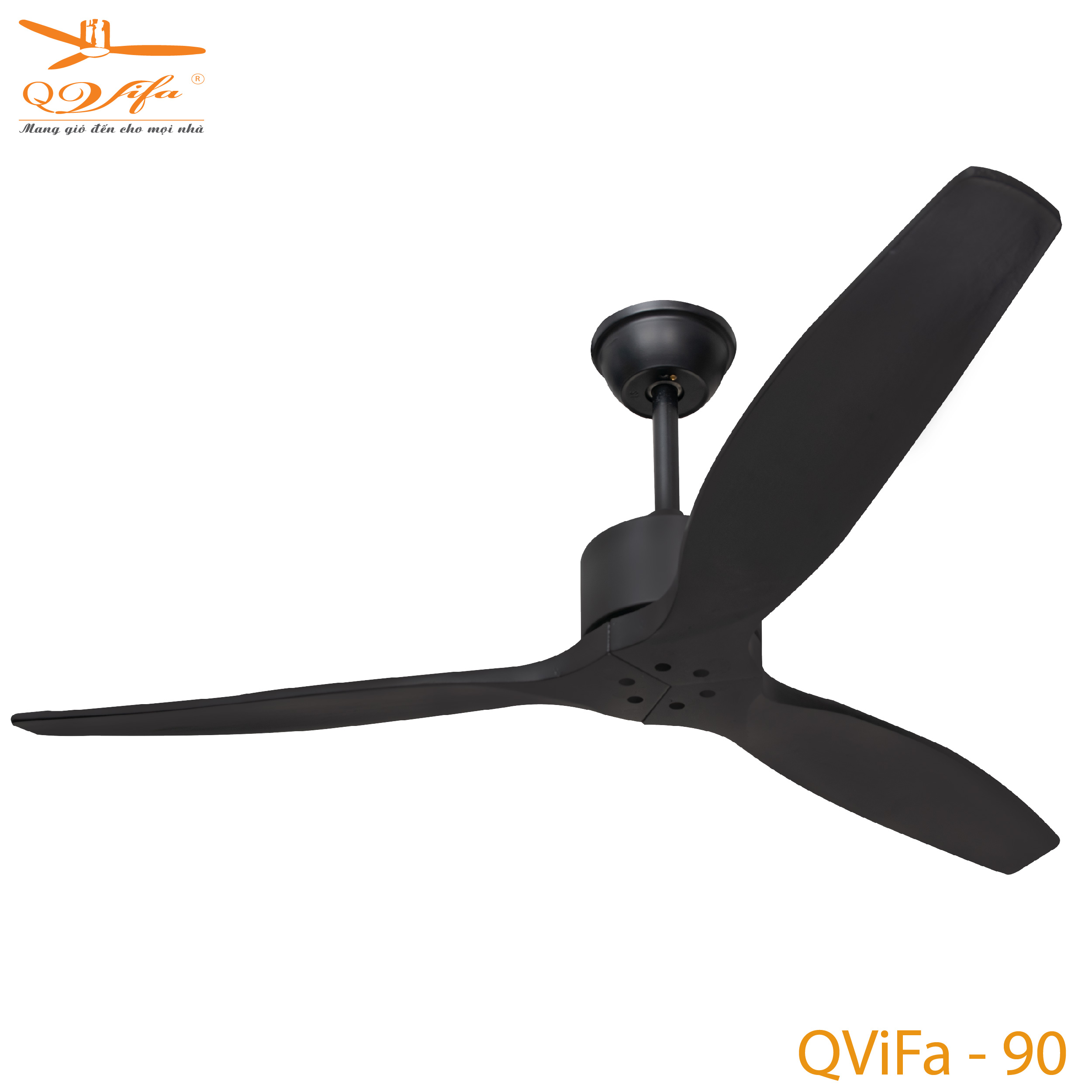 qvifa-90-b-01-1 Quạt trần phòng khách cánh gỗ