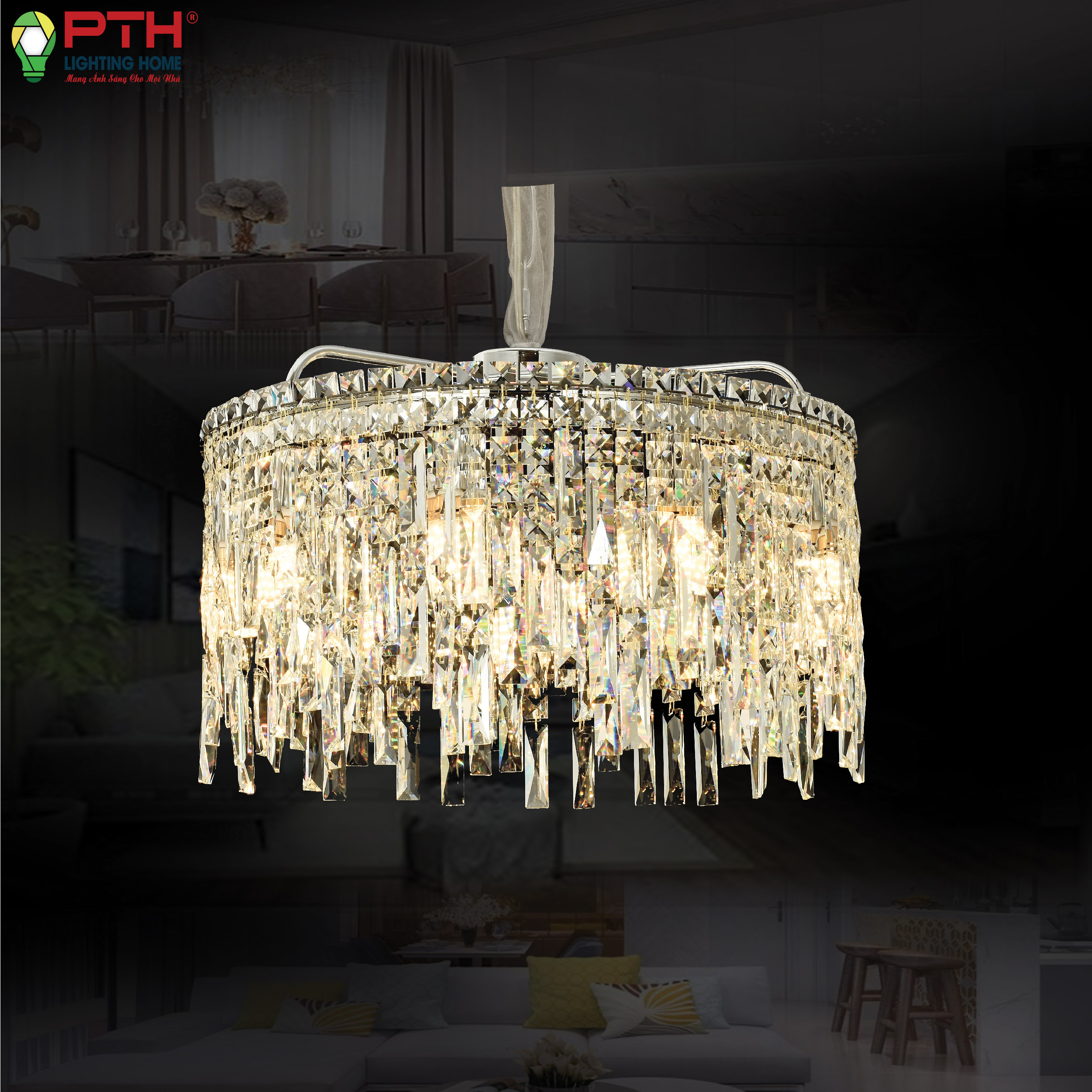 th-8500-2-1 Đèn thả hiện đại pha lê