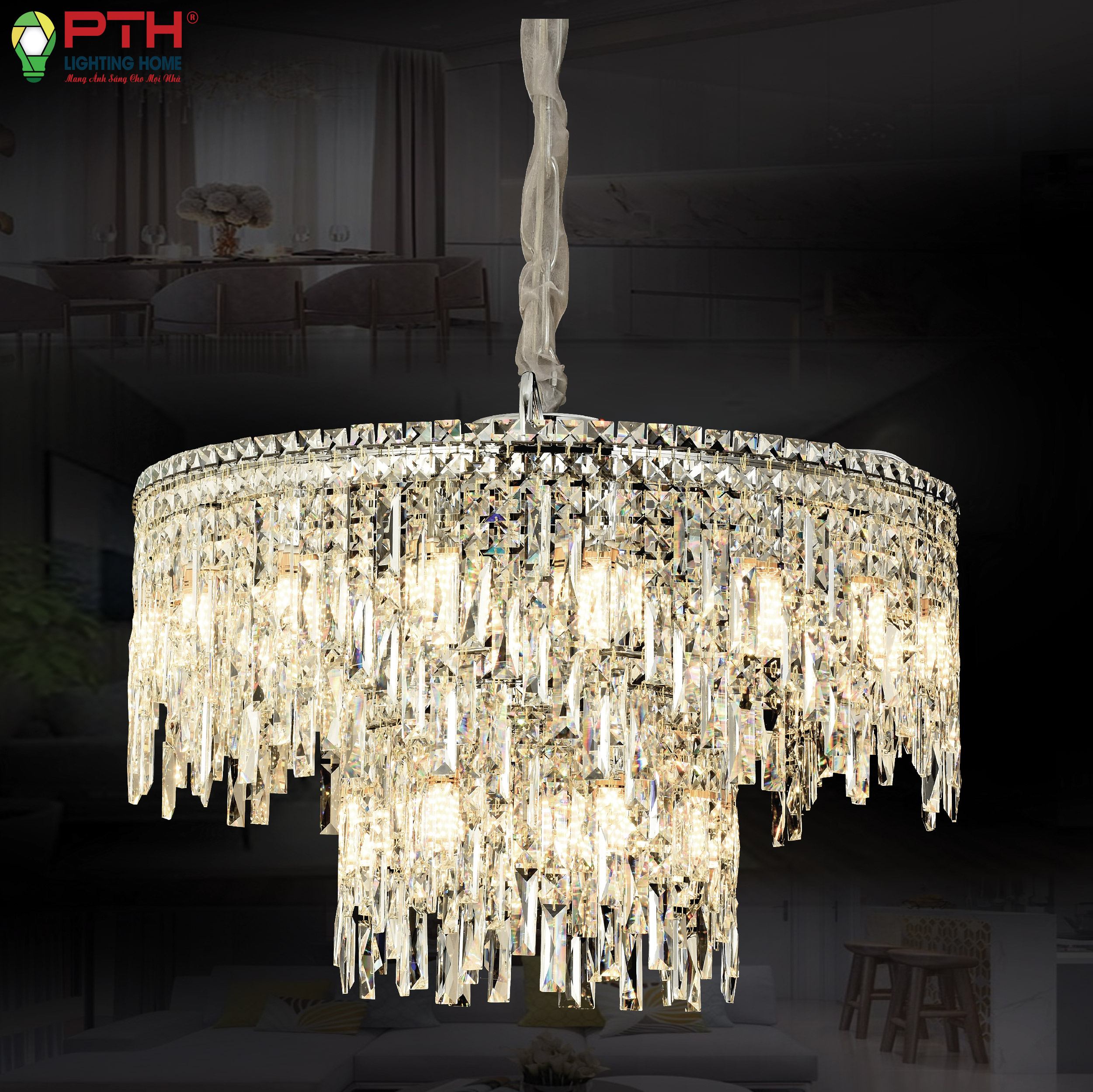 th-8503-2-1 Đèn thả pha lê cổ điển