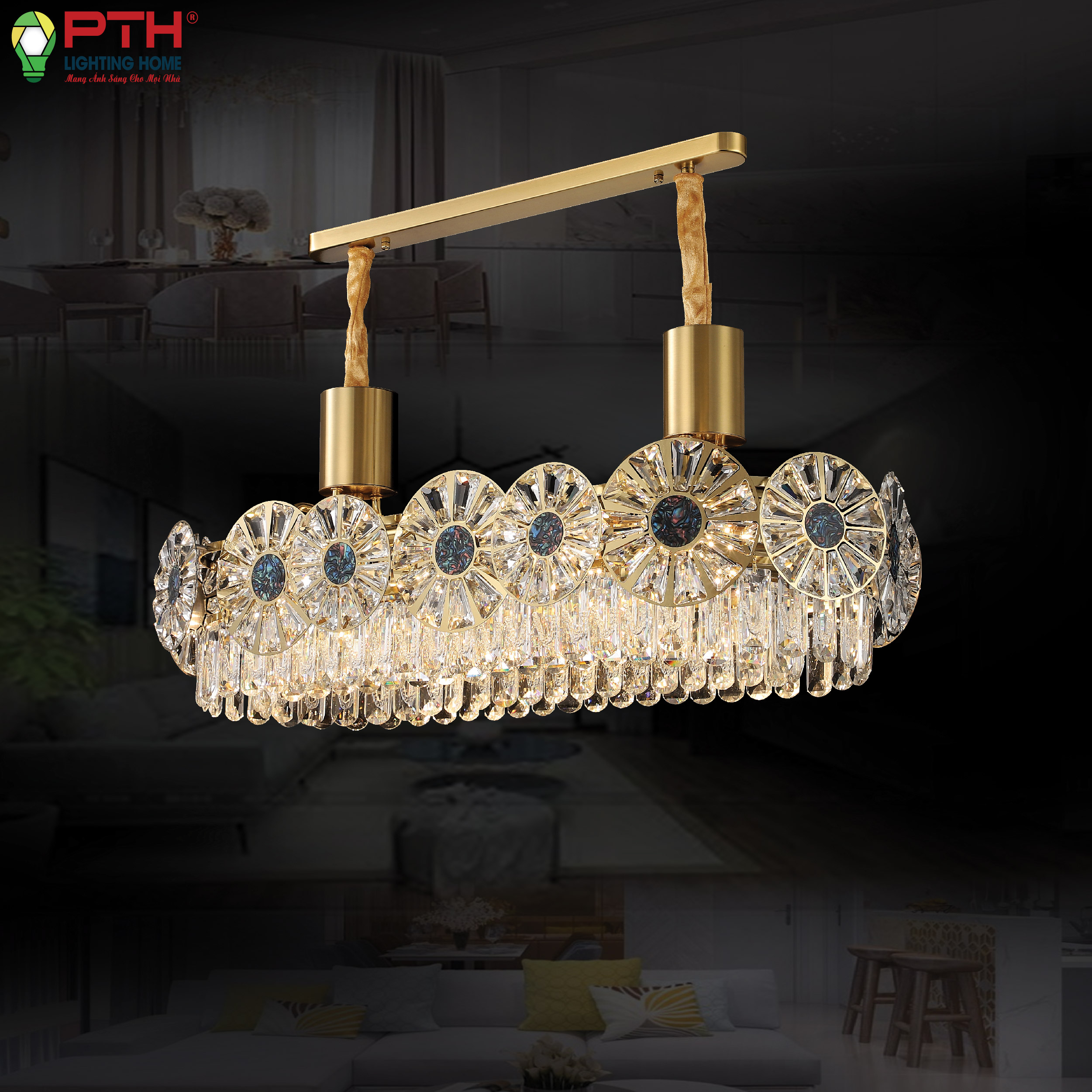 th-8509-2-1 Đèn thả ngang sang trọng