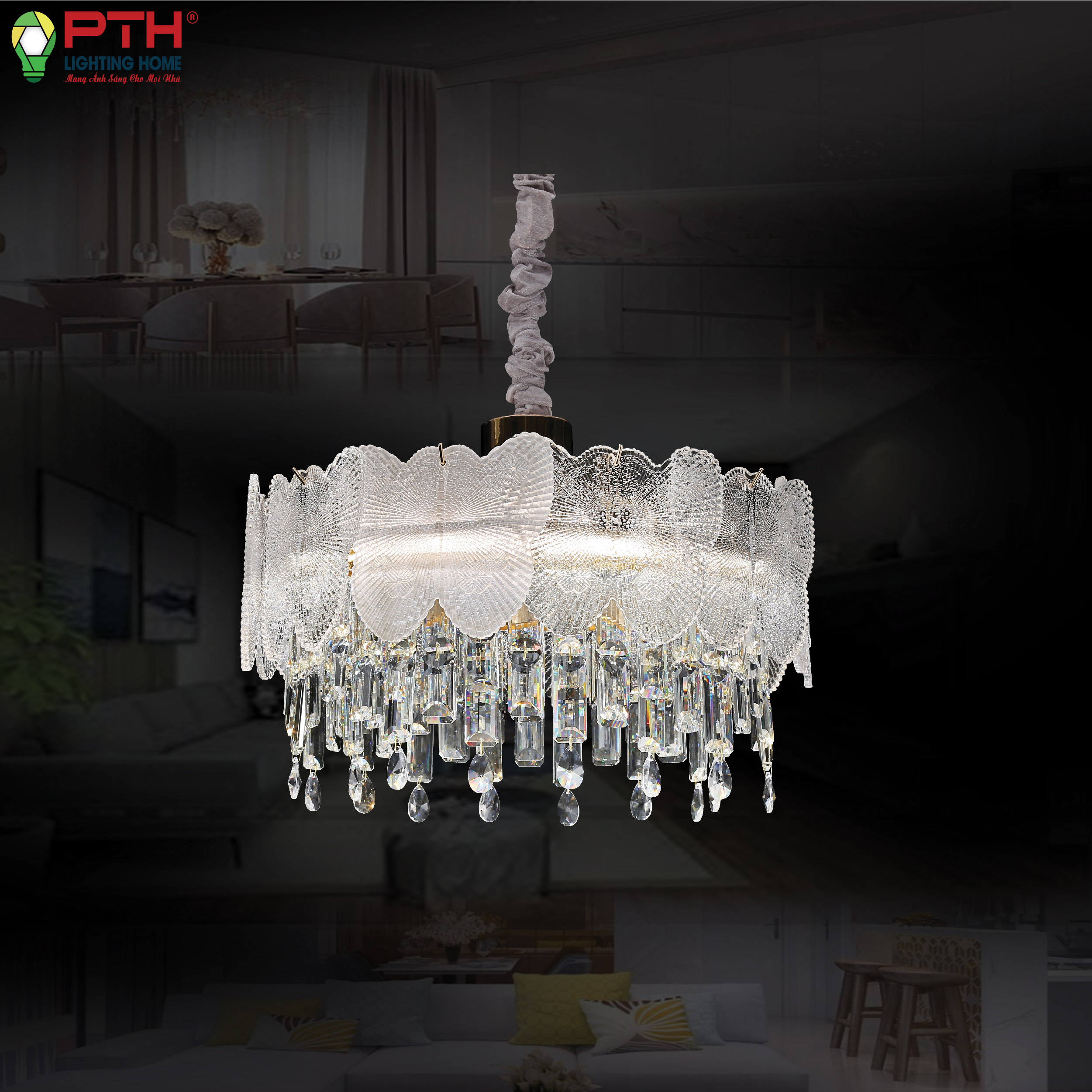 th-8520-2-1 Đèn thả giọt nước