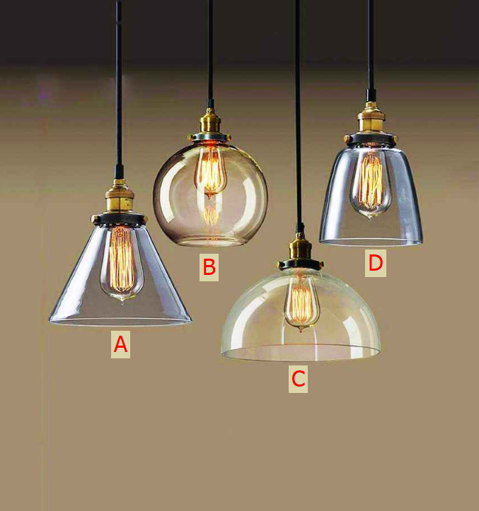 thcn-11-1 Đèn thả thủy tinh hình chậu úp ngược THCN 11 mẫu D