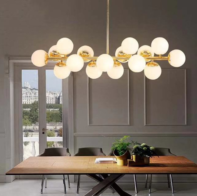 thcn-190-1 Đèn thả ngang xi vàng chao trắng THCN 190