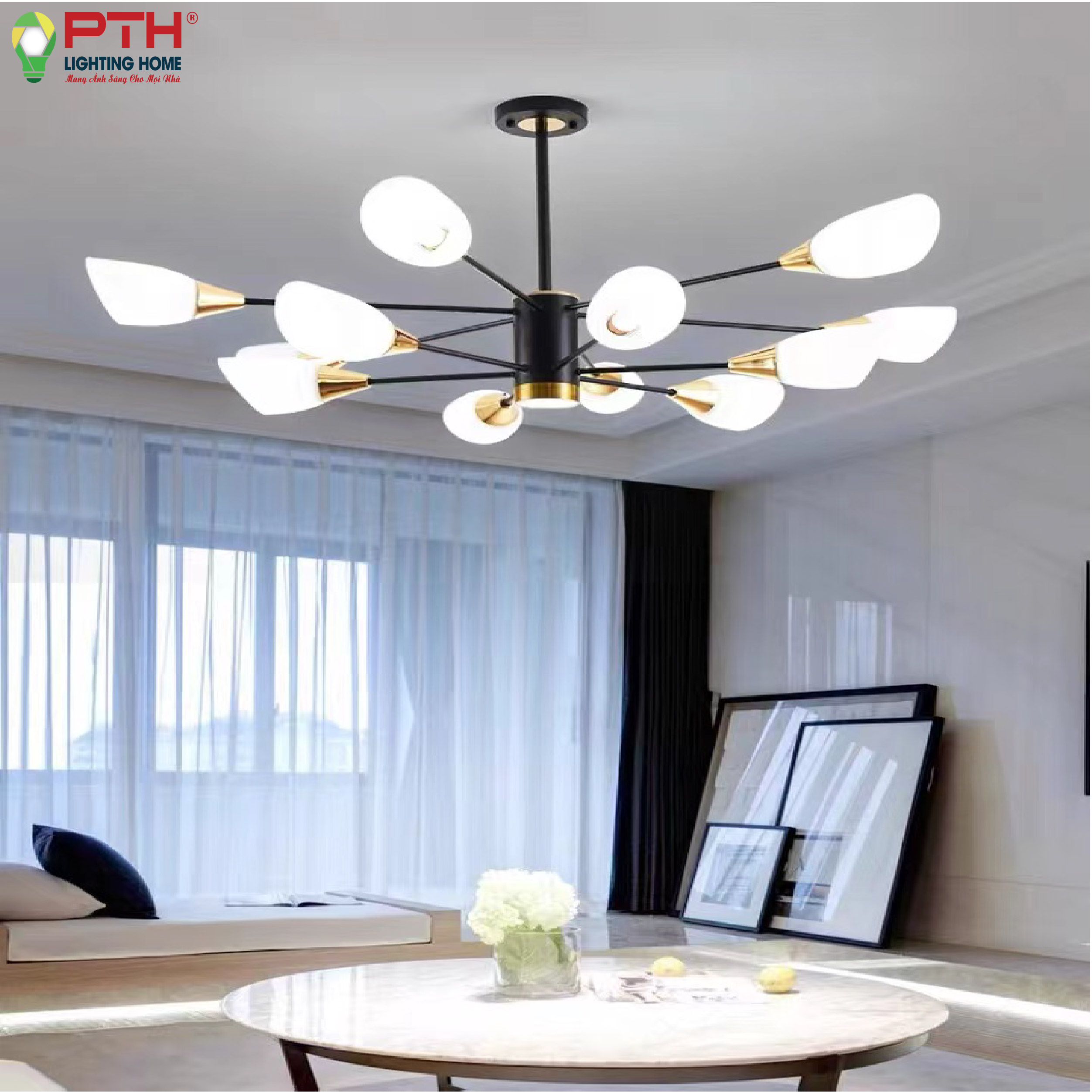 thcn-290-a-1 Đèn thả chao xéo hoa tulip THCN 290